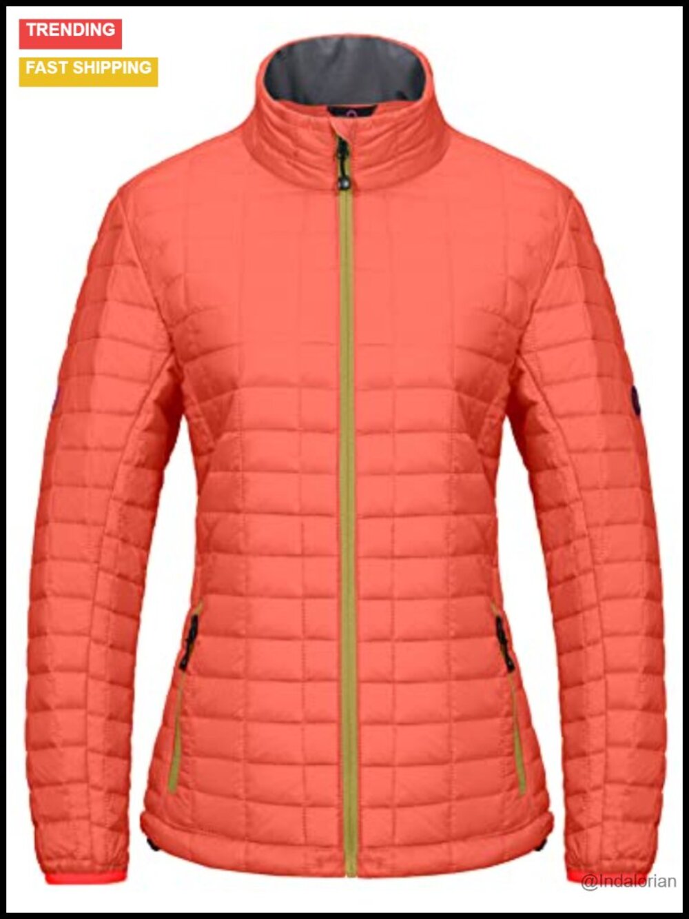 Women's Puffer Jacket, Lightweight Recycled Polyester Insulation,